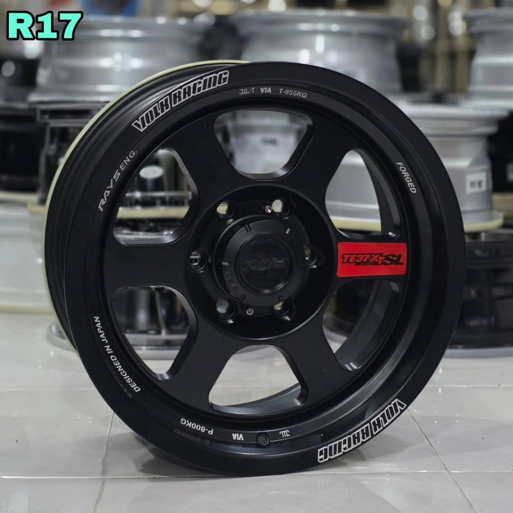 velg racing r17 lebar 8 TE37 XT SL PCD 6X139,7 velg ring 17 mobil Fortuner Strada Triton hilux Ford 