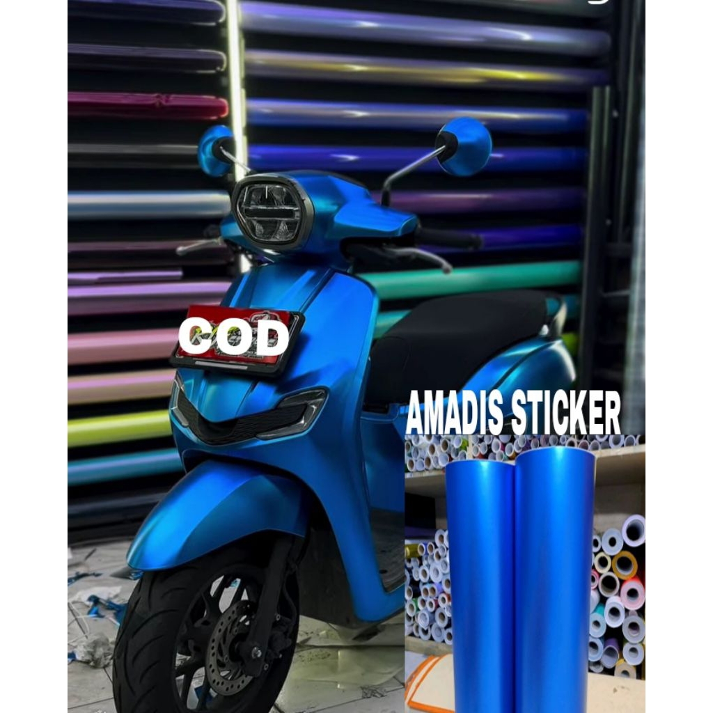 Skotlet Stiker Ice Blue Doff Mettalik Skotlet Motor Biru Satin Sticker Biru Muda Candy Metalic Premi