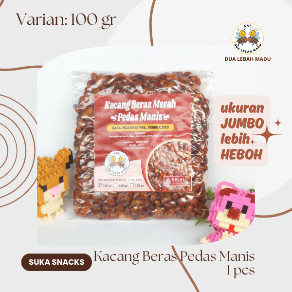 

SS - KACANG BERAS PEDAS MANIS JUMBO 100 GRAM - DUA LEBAH MADU - KACANG BERAS MERAH - KACANG OTOK