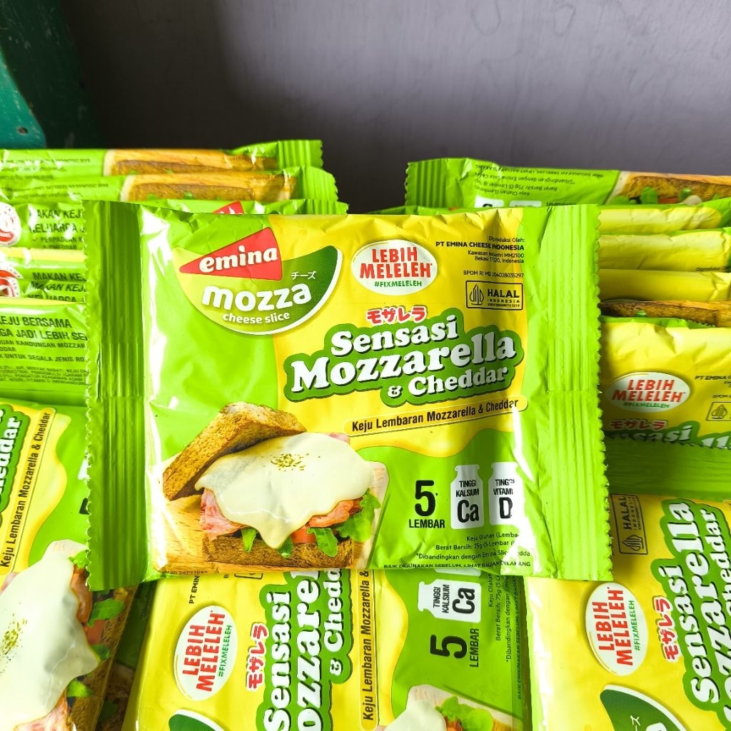 

Emina Mozza Cheese Slice 75gr Emina Mozzarella Slice BACA DESKRIPSI SEBELUM CEK OUT