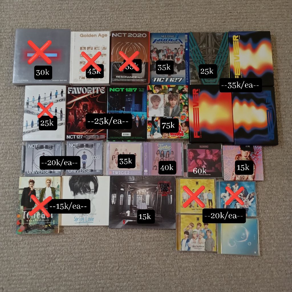 Wts album KPop Nct wayv bts blackpink twice izone enhypen ateez tvxq tohoshinki henry niel teentop p