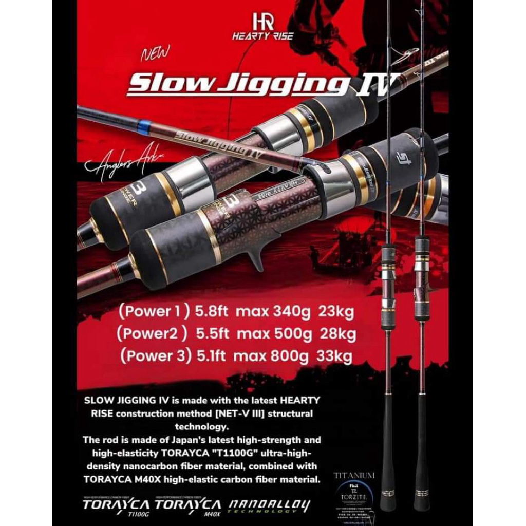 JORAN HEARTY RISE SLOW JIGGING IV POWER 2 MAXX JIG 500GR FUJI GUIDE TITANIUM TORZITE