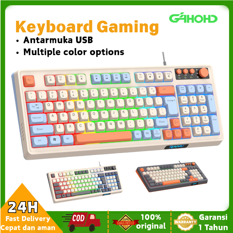 Keyboard gaming kabel RGB keyboard mechanical silent keyboard wireless rgb keyboard numeric wireless