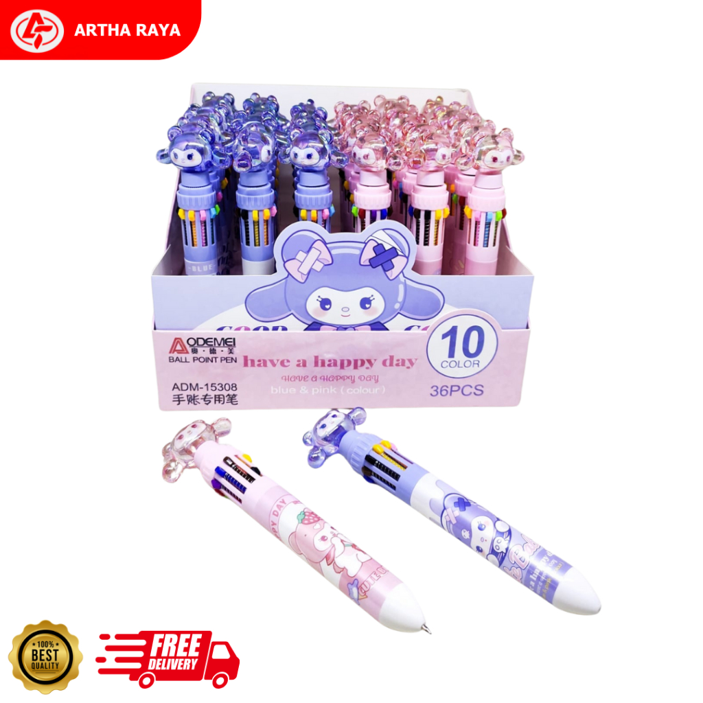 

Pena Pulpen Ballpen 10 Warna Aodemei ADM-15308 [ 1 Pcs ]