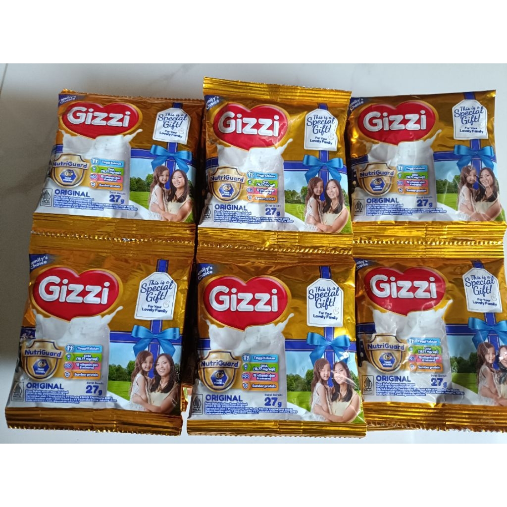 

Gizzi susu bubuk rasa Original sachet renceng isi 12pcs 27gr