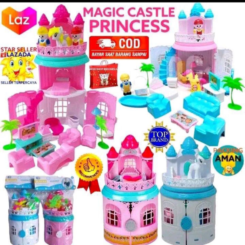 MAINAN ANAK RUMAH PRINCES BERBIE ISTANA PRINCESS PONY PLASTIK