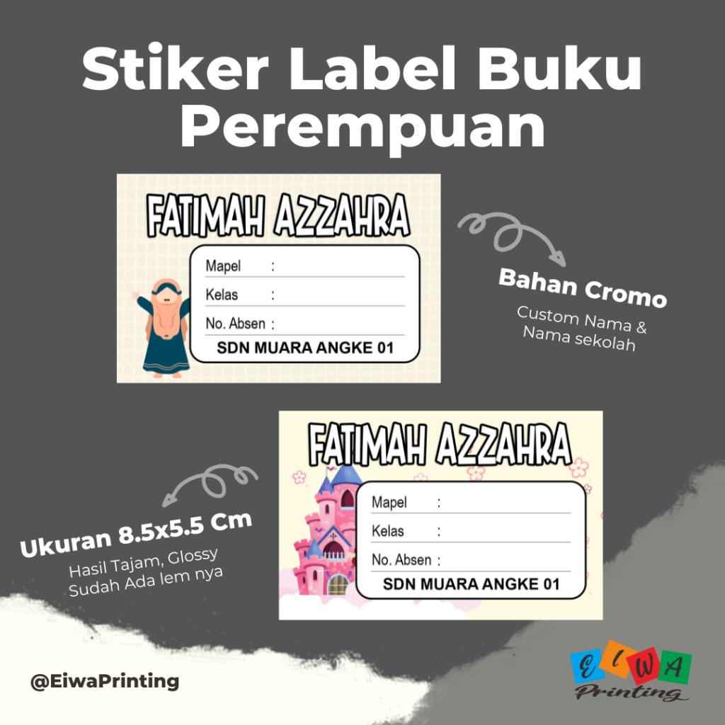 

(25pcs) Stiker Mata Pelajaran Stiker Mapel Custom Nama Motif Kartun Cewe Kartun Perempuan Stiker Label Buku Pelajaran