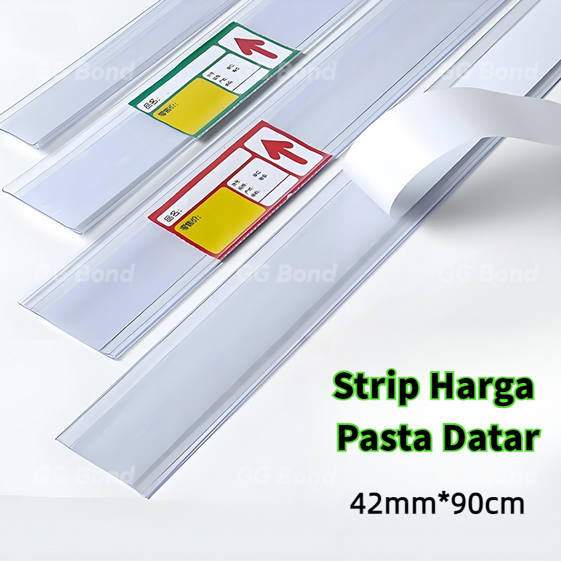 

10PCS 90CM PVC Price Rail with Double Tape & Clip Universal Price Tag Holder for Minimarket and Supermarket Shelves Local Stock