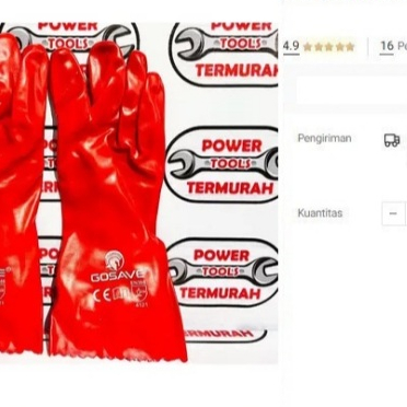 

Sarung Tangan PVC Safety Glove Tahan Panas utk Berkebun Industri Kimia