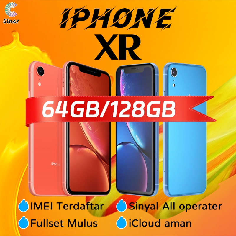 iPhone XR  64GB 128GB Second fullset Apple Kamera Bagus Warna warni Unlocked Kondisi Asli phone XR