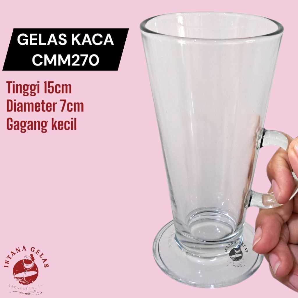 Gelas Cafe Cantik Aesthetic Bahan Kaca untuk Minuman Segar Es Kopi CMM270