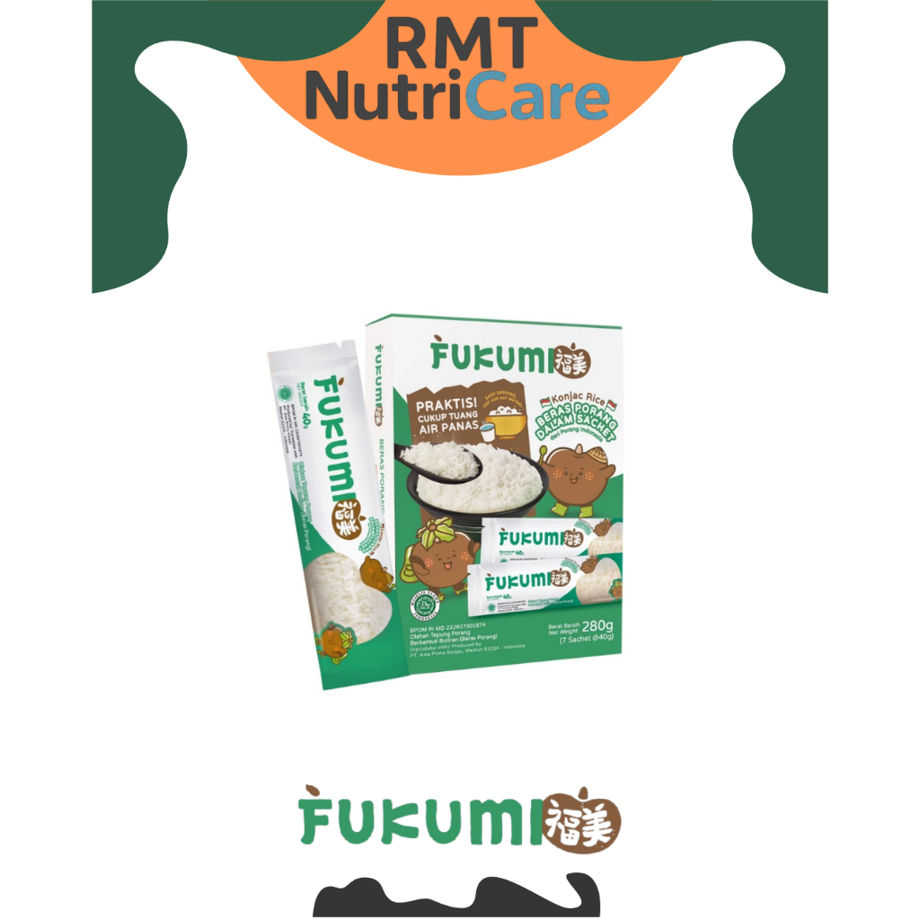 

Beras Porang Box isi 7 Sachet Fukumi Konjac Rice / Shirataki Beras Instan