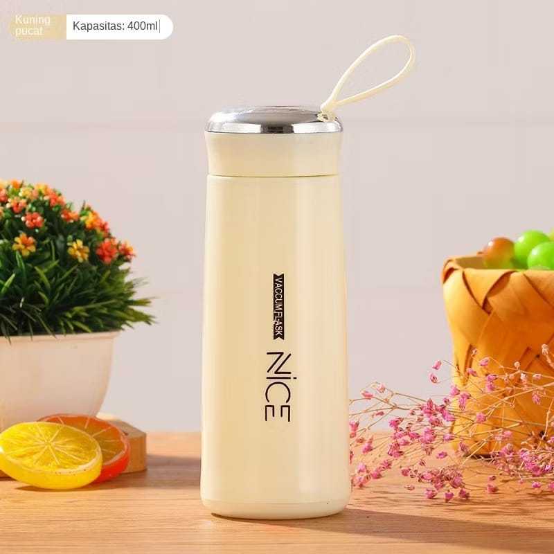 Botol Minum NICE GELAS KACA Vacuum Flask 400mili BPA FREE / Vacuum Flask Nice Tumbler