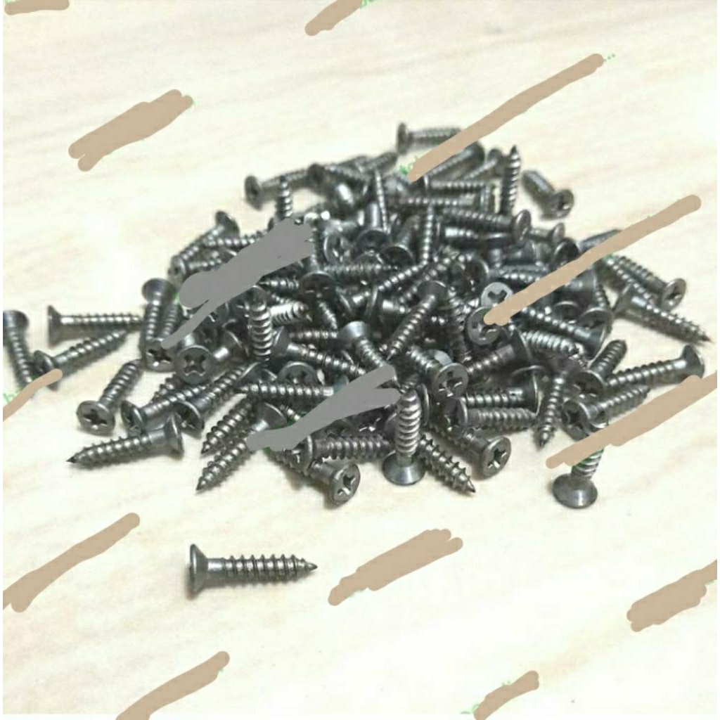 (200 pcs) Skrup engsel 5×5/8 Skrup kayu Furnitur Skrup FH