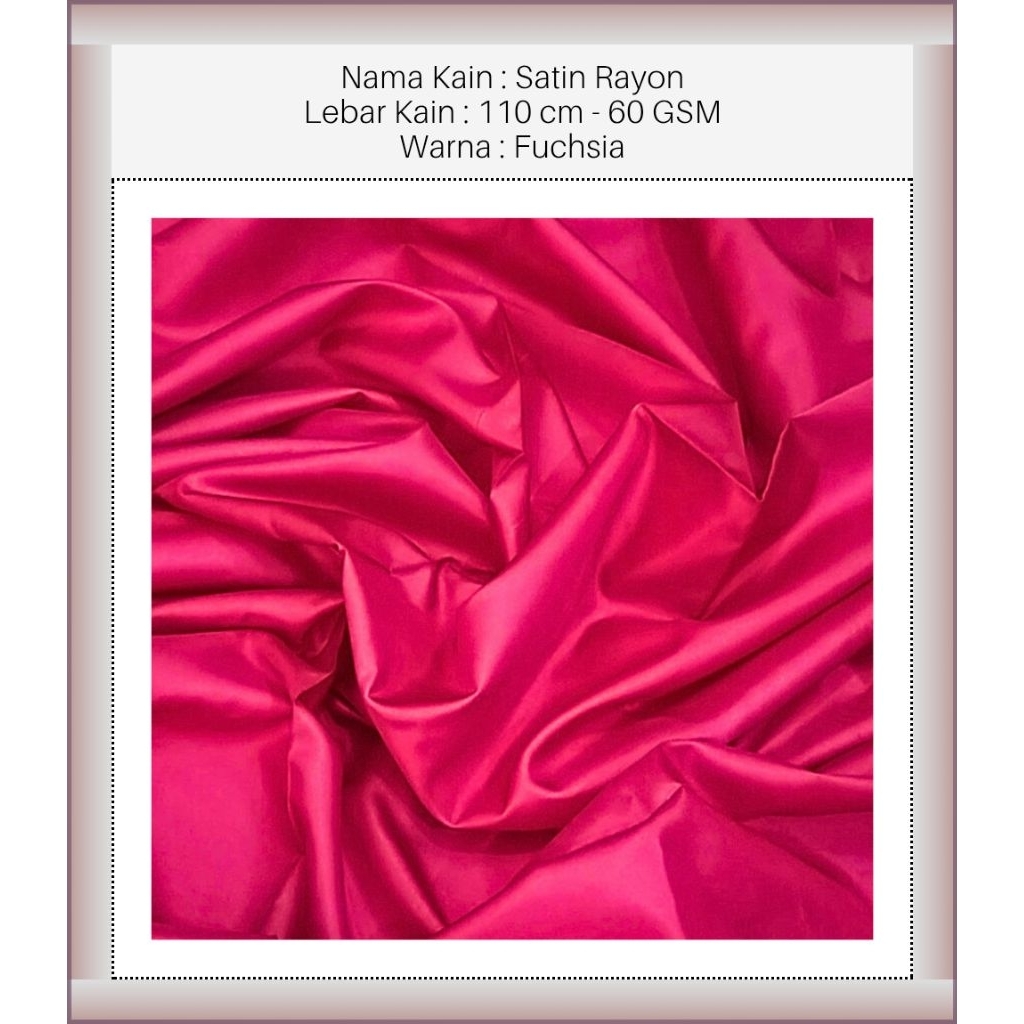 MAURA ATHALYA™ - DRB - Fuchsia - Kain Satin - Kain Rayon - Kain Satin Premium - Kain Satin Meteran -