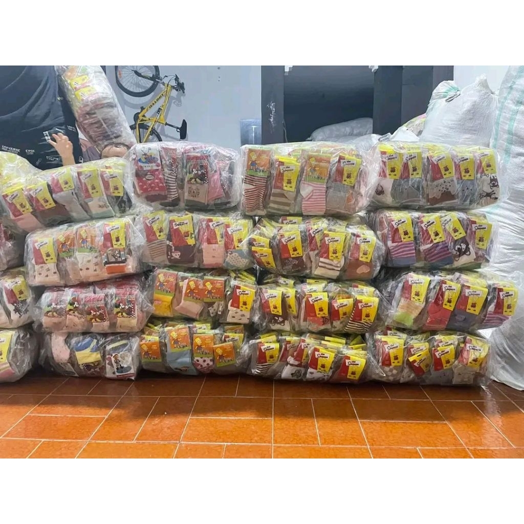 (Grosir) 120 pasang kaos kaki bayi / baby motif & polos, kaoskaki paket usaha isi 10 Lusin/ 1Bal