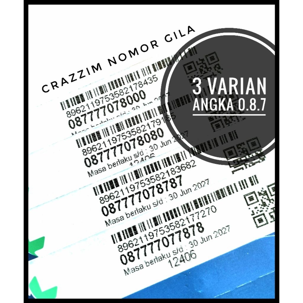 Nomor Cantik XL Triple Kwartet 7777. No Cantik Super 3 Varian. No Cantik Couple