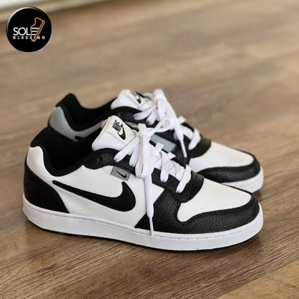 Sepatu Sneakers Nike Ebernon Low Black White Panda ORIGINAL BNIB