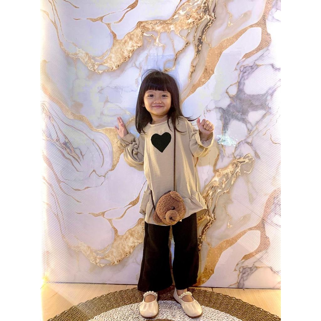 Zanlasva kids- Hagia set Baju Setelan Anak perempuan Crinkle Terbaru