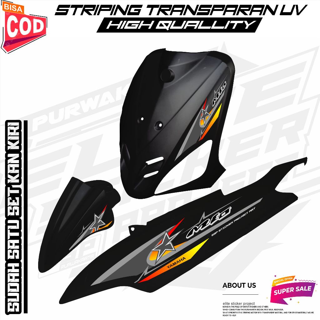 STRIPING VARIASI TRANSPARAN YAMAHA MIO SPORTY / STRIPING MIO SPORTY TRANSPARAN