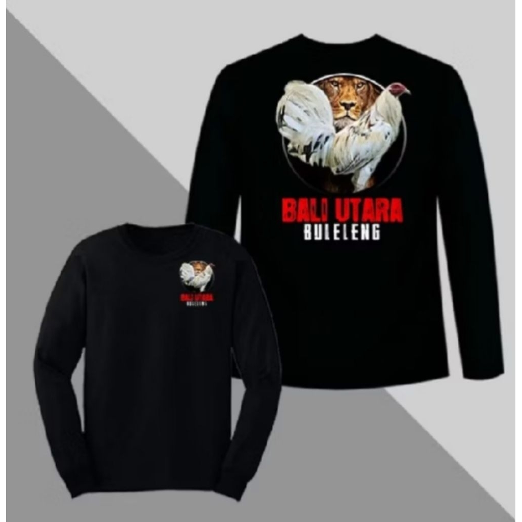 Kaos Lengan Panjang Bali Utara Buleleng Ayam Petarung