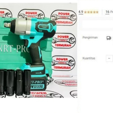 

CORDLESS IMPACT WRENCH NRT PRO TX 65 DC MESIN PEMBUKA BAUT BATERAI - 1