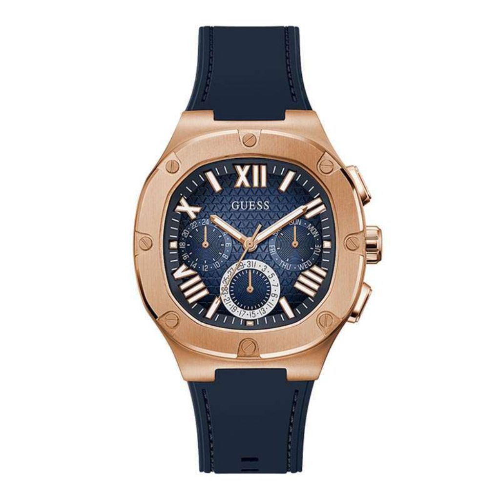 GUESS GW0571G2 Original HEADLINE Jam Tangan Pria Analog Navy Silicone