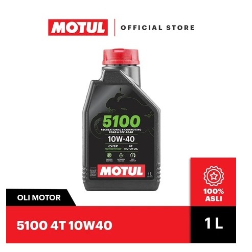 (Asli 100%) OLI MOTUL 5100 10W-40 1Liter Non Matic SNI /OLI MESIN/ MOTOR BEBEK/ SPORT /4TAK/ MOTUL51