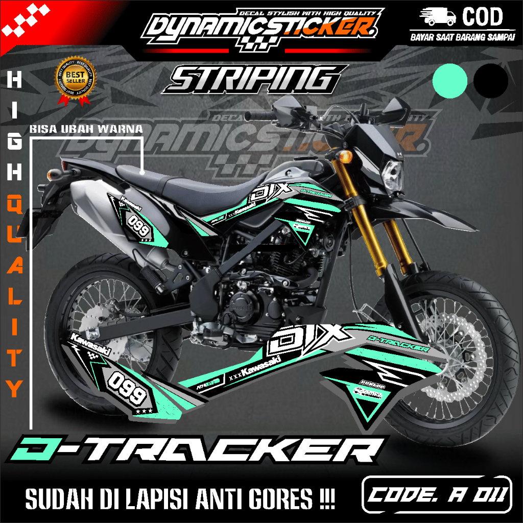 (COD) STICKER MOTOR KEREN STRIPING KAWASAKI DTRACKER150 SE Variasi Original-Sticker Variasi Kawasaki