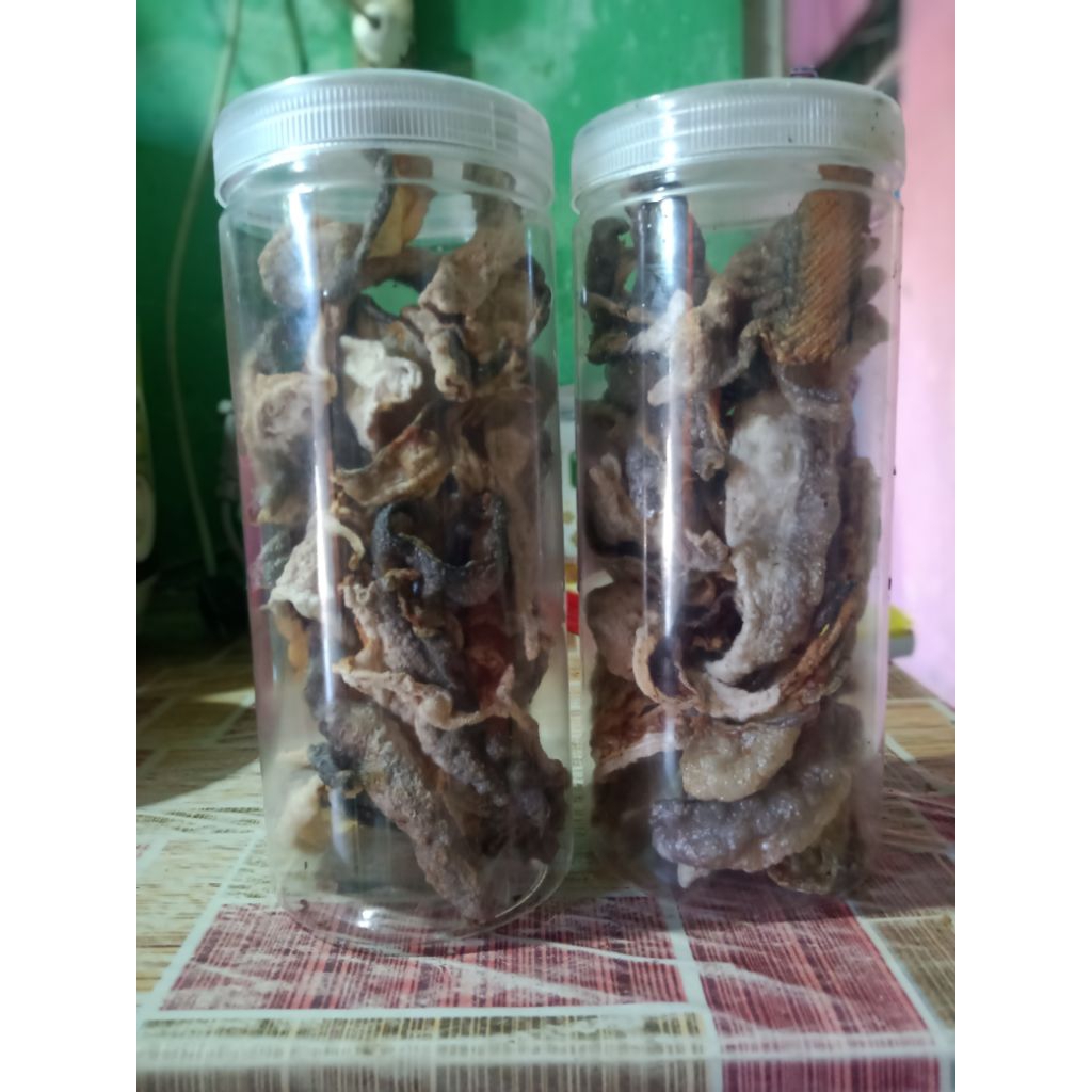 

kerupuk kulit ikan mermang matang