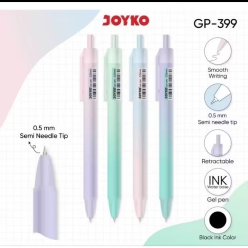 

GEL PEN GP-399 JOYKO ( harga 12 pcs )