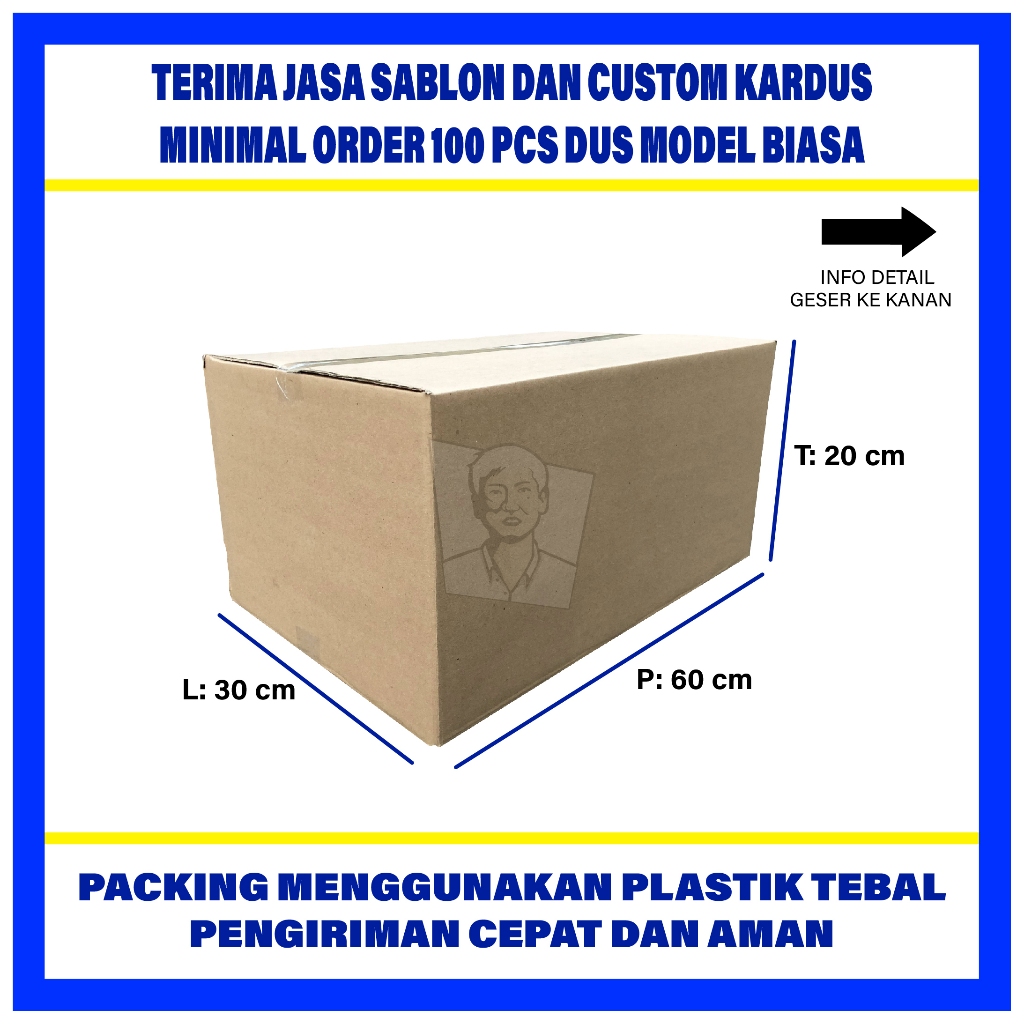 

Kardus Box Karton Polos 60x30x20