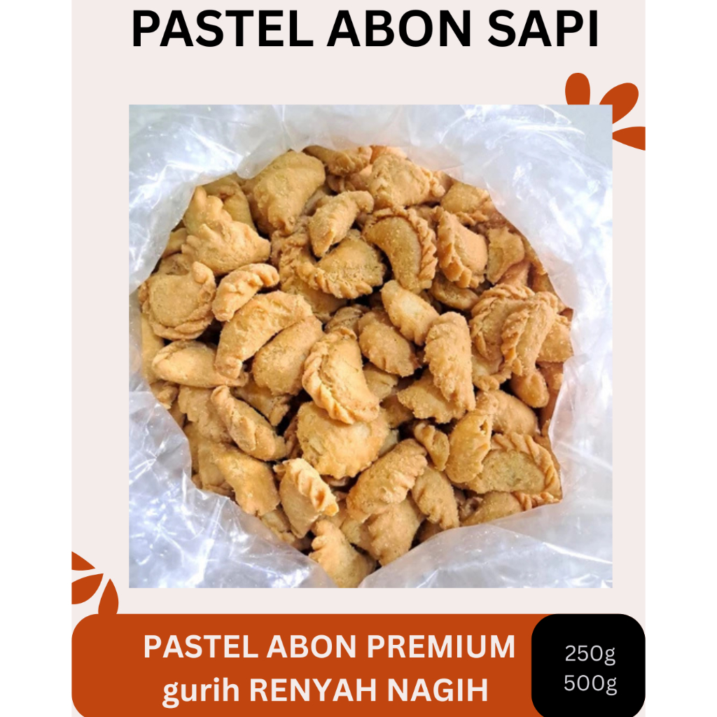 

PASTEL ISI ABON SAPI PREMIUM renyah dan gurih 250gr 500 gr
