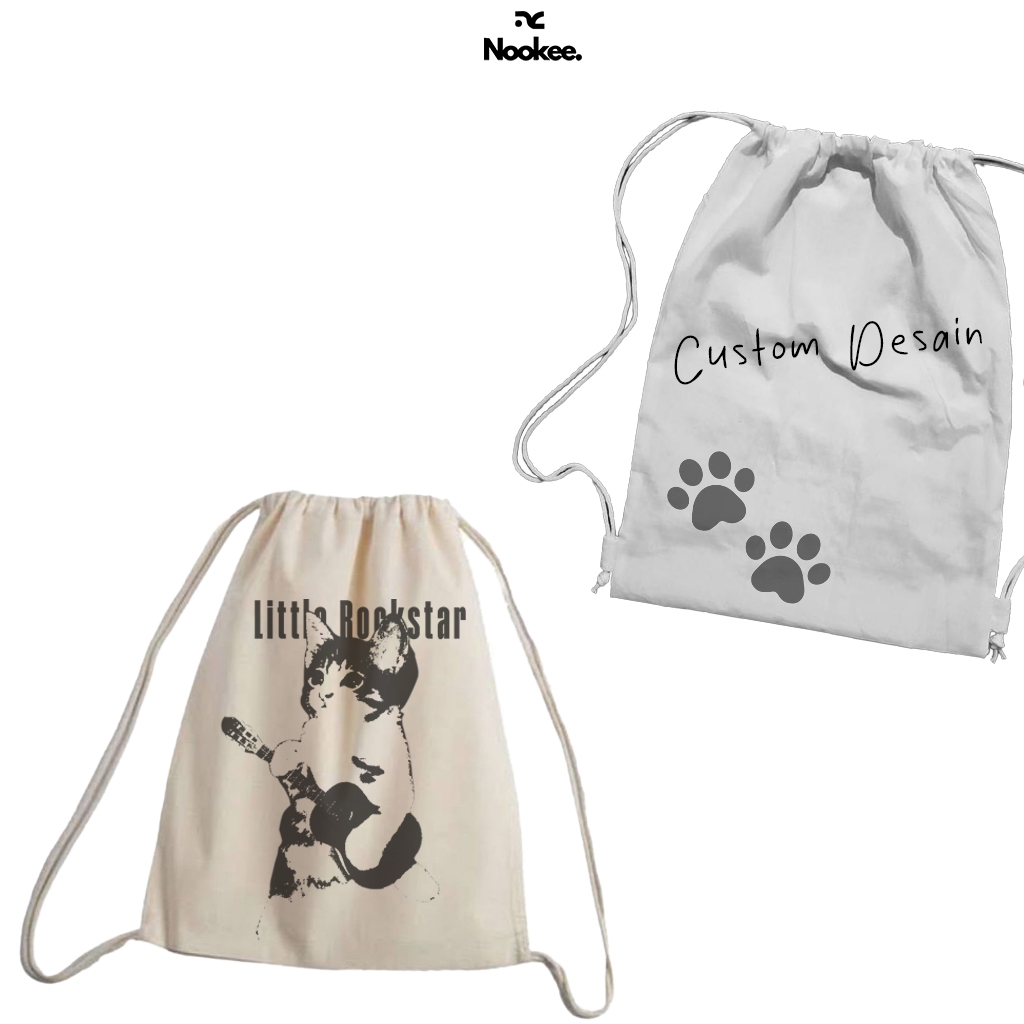 Tas Serut - Stringbag Canvas Tebal Custom Desain