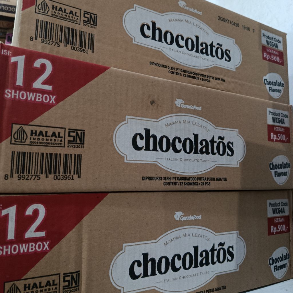 Brothoaly Chocolatos Wafer Roll 1 Karton 12 Pack