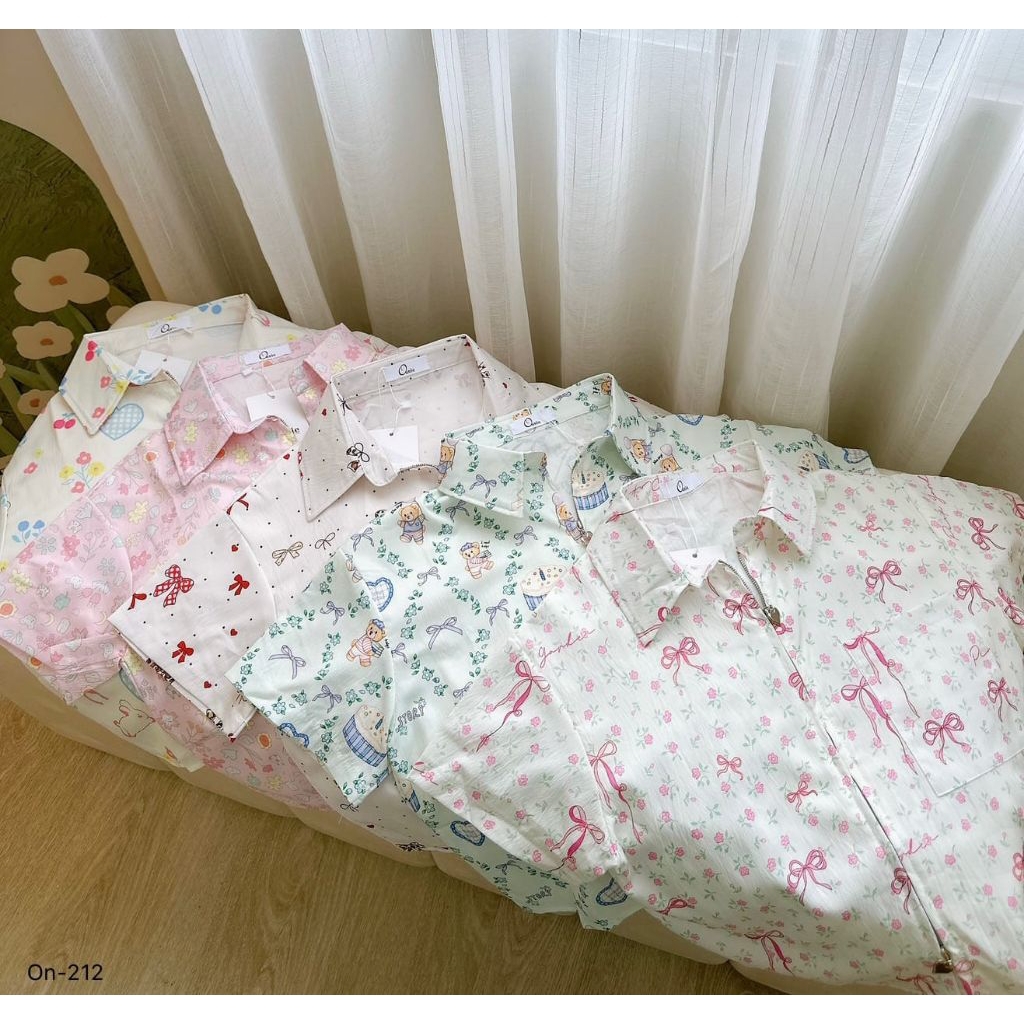 ON-HR212 TOP OUNIE BANGKOK | KEMEJA CEWEK PRINTING IMPORT