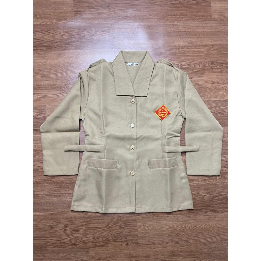 BAJU SERAGAM PRAMUKA WANITA SD BAHAN RAPILO MODEL JAS