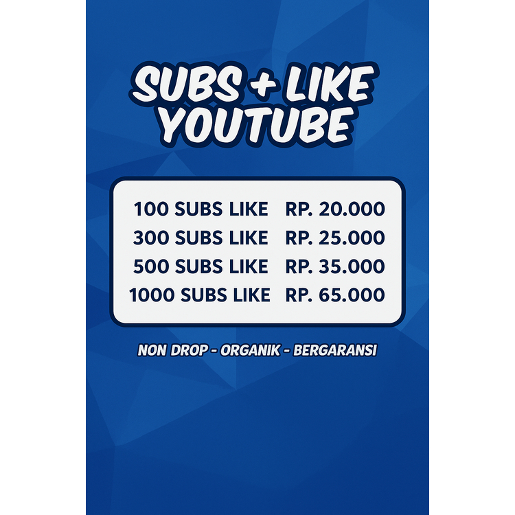 PAKET HEMAT SUBS LIKE REAL SUBSCRIBE SUKA SUBSCRIBER LIKES YT YTB SUB YOUTUBE