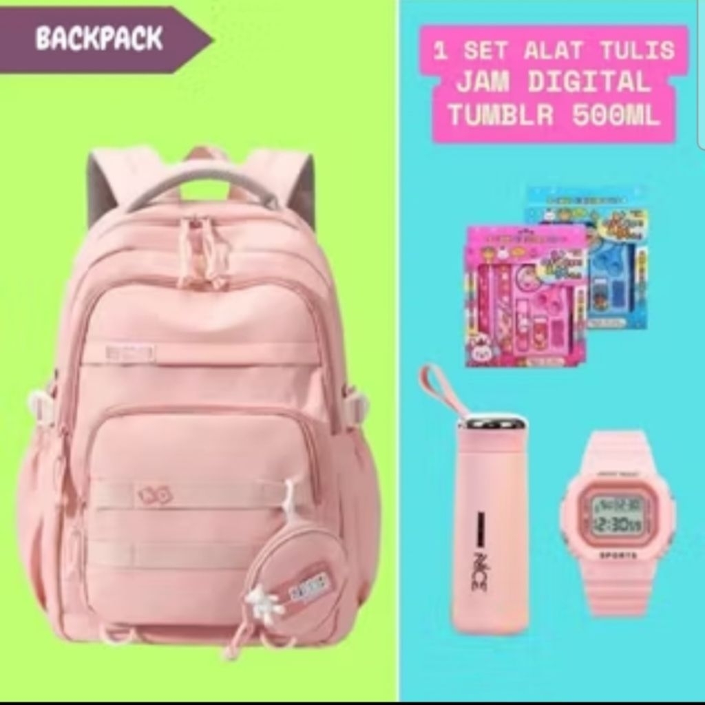 COD Tas Anak Perempuan Laki-laki Polos Ransel Sekolah anak sd smp