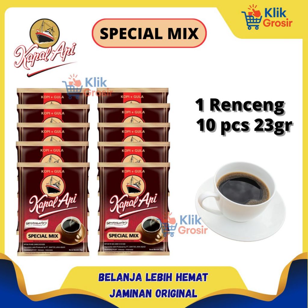 

[RENCENG] KOPI KAPAL API Special Mix 23gr Renceng Isi 10 Sachet - Kopi Legendaris \ Rasa Mantap