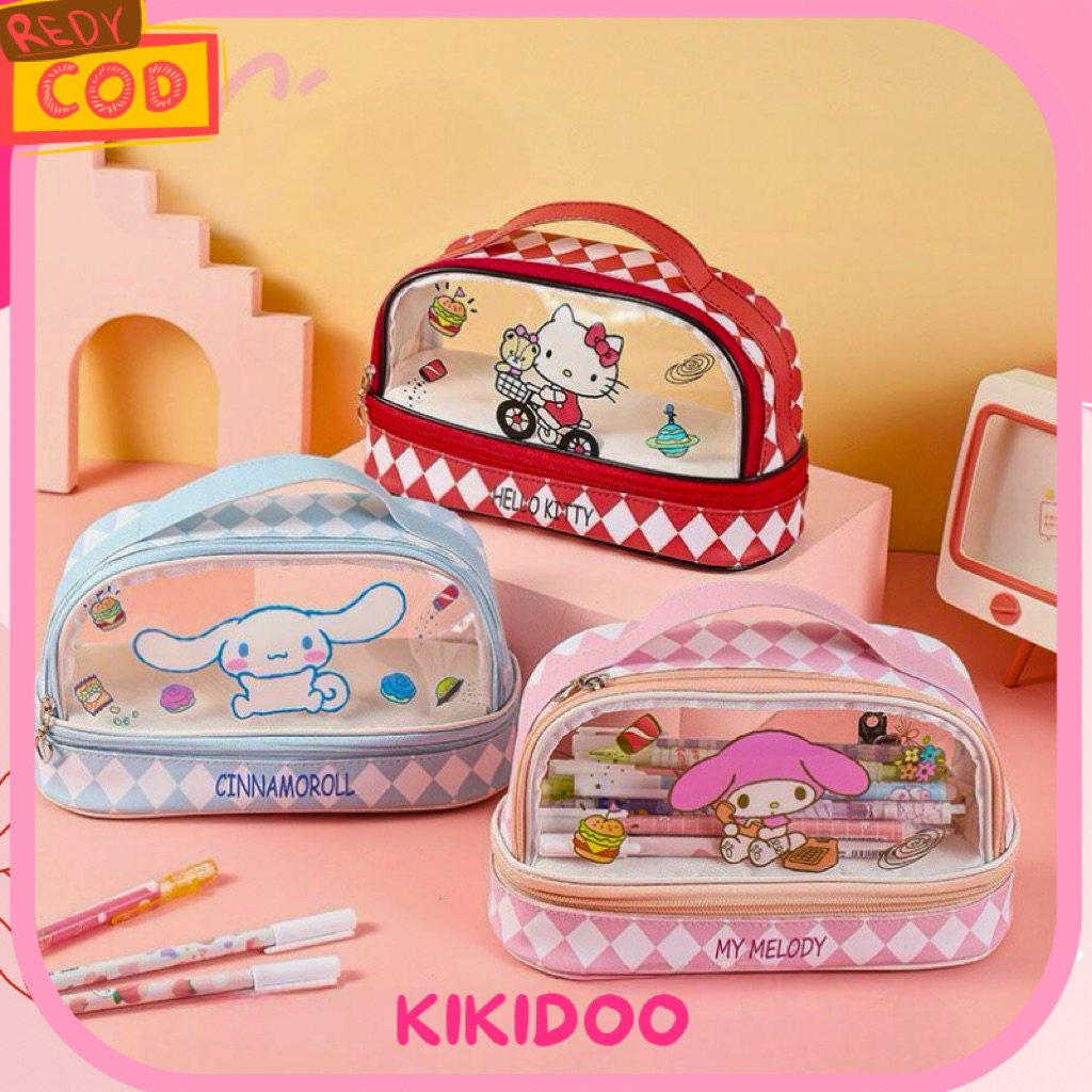 

Kikidoo Tempat Pensil Anak Besar – Pen Case Transparan Karakter Sanrio Lucu