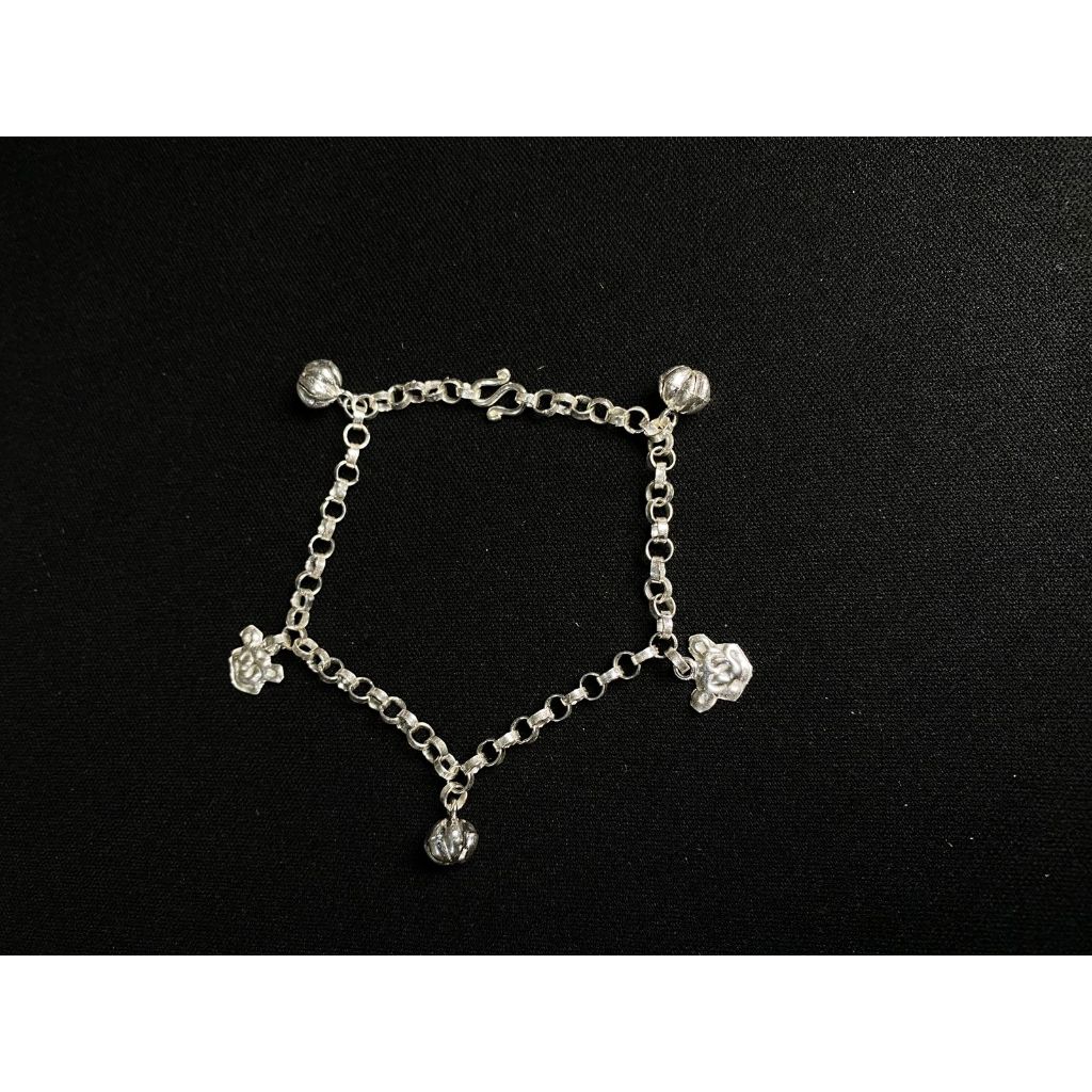 Gelang Kaki Anak/Bayi Full Kerincing Motif Labu Mix MickeyMouse Perak Murni Asli Anti Karat