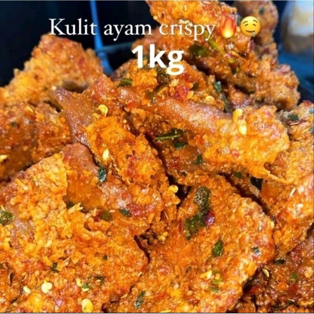 

Kripik Kulit ayam Cryspy 1 Kg / Crispy kulit ayam krispi / krispy Aroma Daun Jeruk Pedas Cemilan Camilan Snacks Food Keripik