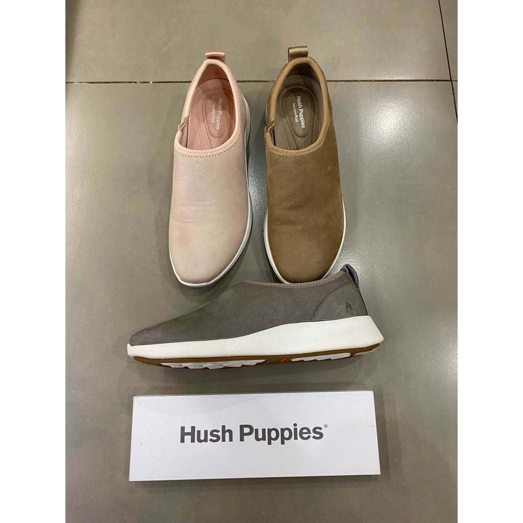 Hush puppies sepatu wanita slip on snakers material full kulit Original