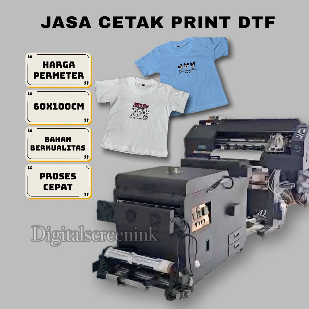 Cetak Sablon Satuan Print DTF Meteran || JASA PRINT  CETAK DTF METERAN MURAH MERIAH DAN CEPAT UKURAN