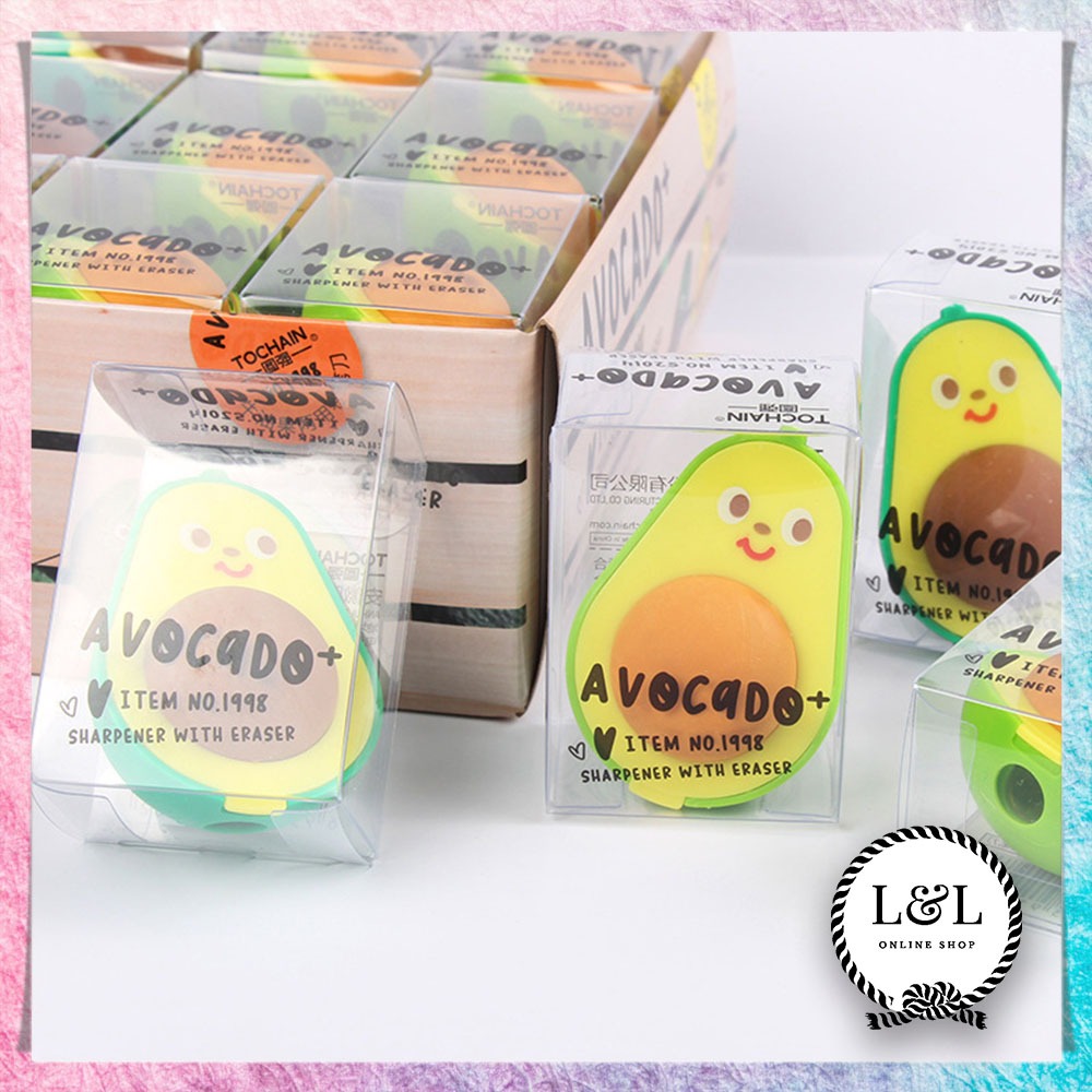 

Set Penghapus Dan Rautan 2 in 1 Bentuk Alpukat Avocado Eraser Sharpener Set Alat Tulis Estetik Dan Lucu Multifungsi