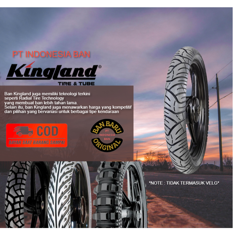 [COD] BAN LUAR KINGLAND 80/90-14 TUBETYPE  [BELUM TERMASUK BAN DALAM] JAGUAR PITBULL TIGER SCORPIO