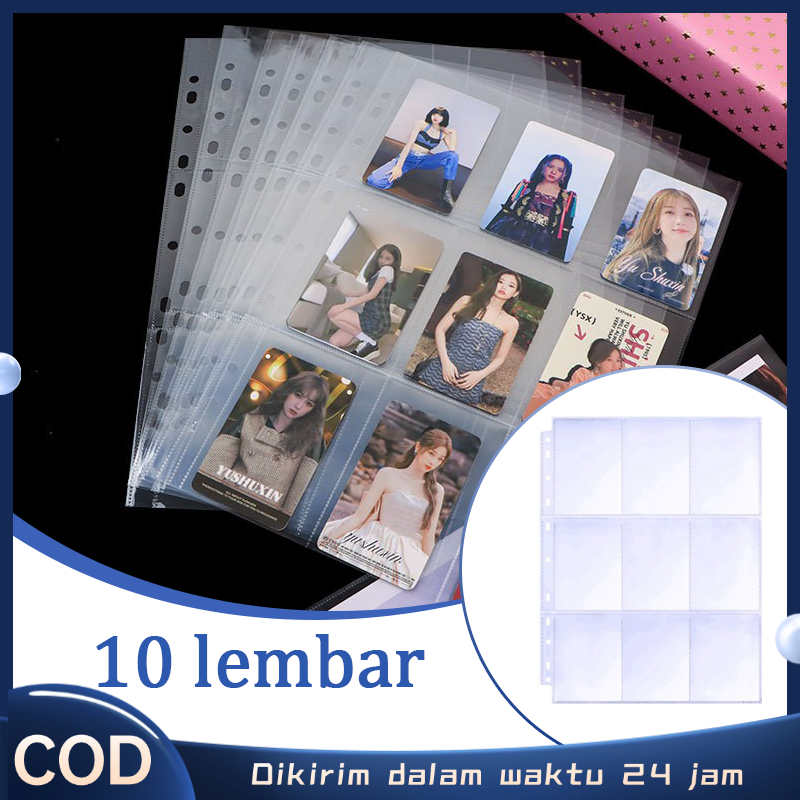 

(10 Lembar) Sultan Sleeve A4 9p Binder Photocard A4 Card Collection Album Pages A4 Transparan Sleeve Binder