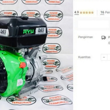 

Engine RYU BLACK 420LS 16 HP Bensin / Mesin Penggerak BLACK 420LS 16HP