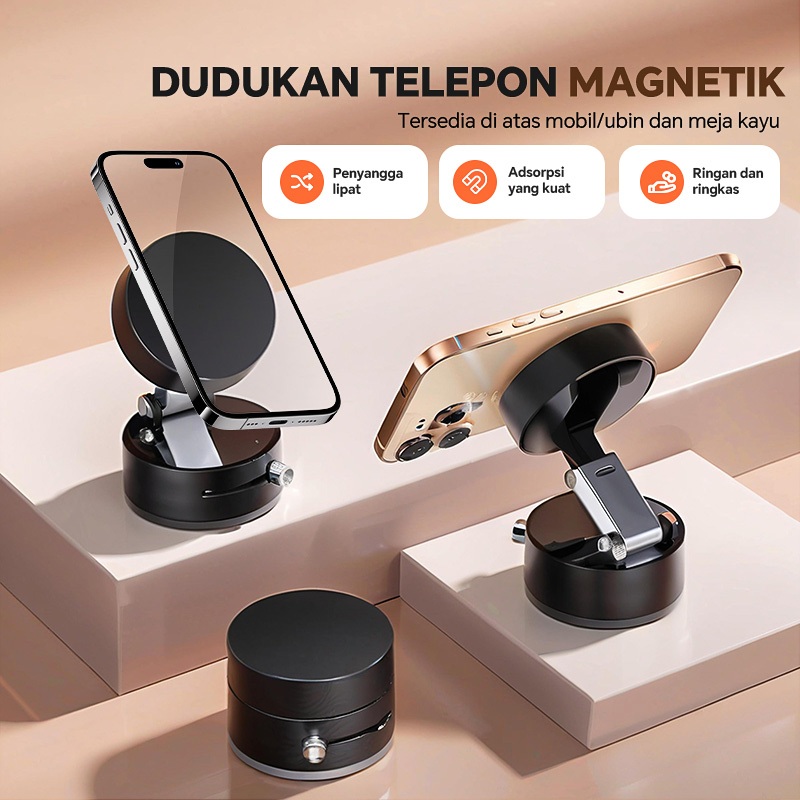 Dudukan HP Magnetik Vakum 2025  Penyangga HP Serbaguna Kuat Tanpa Bekas  Bisa Dilipat & Diputar  Tem